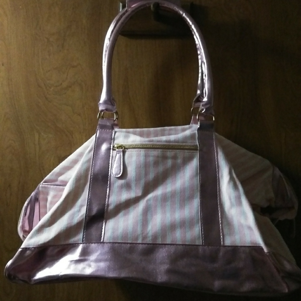 Victoria's Secret Large pink/white striped Purse